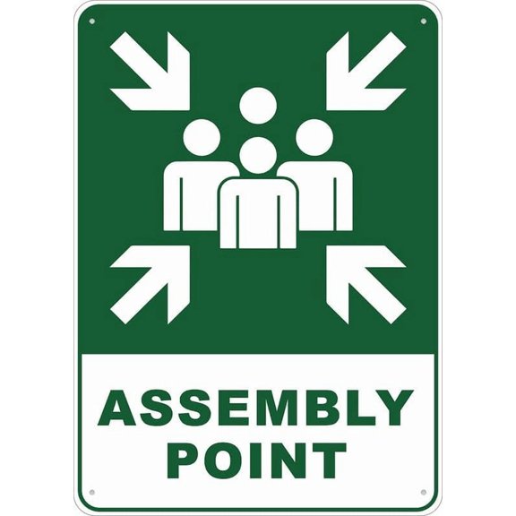 (2-Pack) Metal Tin Sign Assembly Point Sign For House Door Office Business Yard,Rust Free Sign - 12"" X 8"", Pre-Drilled Holes, Weather Resistant