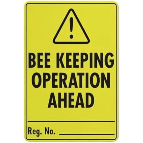 (2-Pack) Metal Tin Sign Bee Keeping Operation Ahead Sign 8"X12" Rust Free Signs Outdoor, Sign For Home, Business, Yard