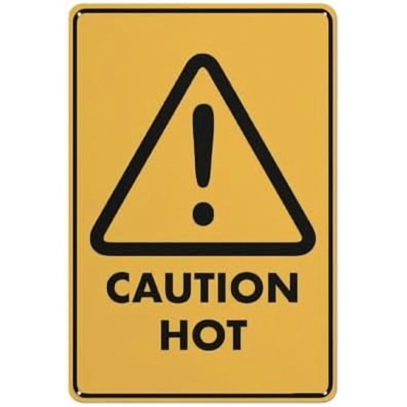 (2-Pack) Metal Tin Sign Caution Hot Sign Signs Outdoor, Uv Printed 12 X 8 In, Weatherproof And Signs