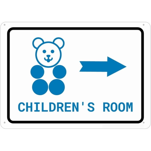 (2-Pack) Metal Tin Sign Children Room Right Arrow Sign For Home 12X8 Inch Rust Free Aluminum,