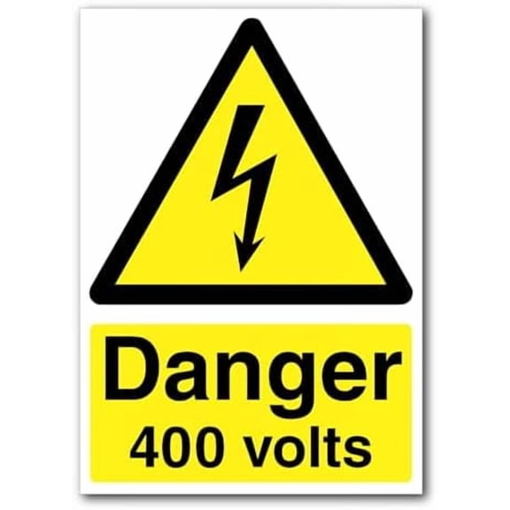 (2-Pack) Metal Tin Sign Danger 400 Volts Sign Electrical Hazard Identification Metal Tin Sign 8 x 12 inch for Industrial & Commercial Series