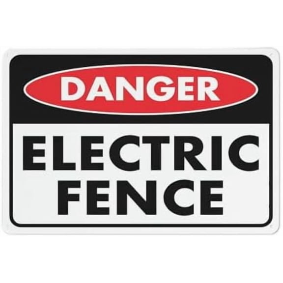 (2-Pack) Metal Tin Sign Danger Electric Fence Sign 8 X 12 Inches Rust Free - Uv Protected,Weatherproof And Fade Resistant