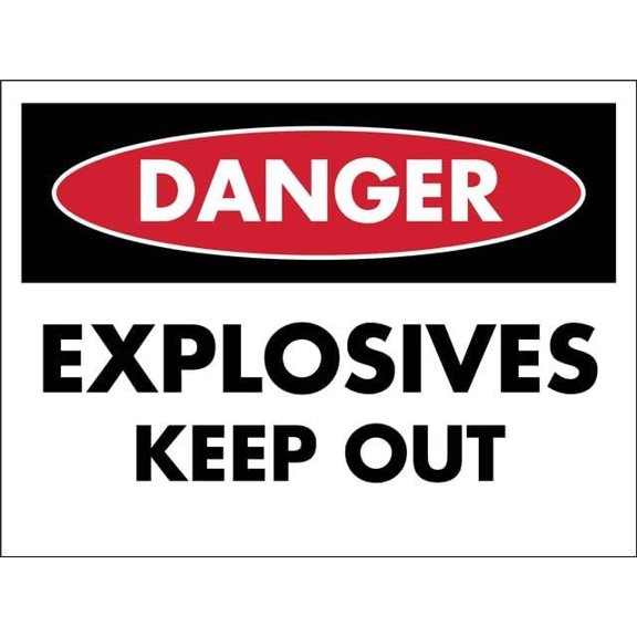 (2-Pack) Metal Tin Sign Danger Explosives Keep Out 8"x12" Rust-Resistant Sign - Indoor & Outdoor Use for Fence & Yard
