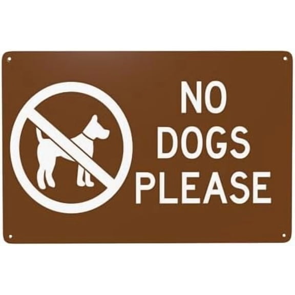 (2-Pack) Metal Tin Sign No Dogs Warning Sign, Prohibition Security Signs for Home Business Outdoor Indoor Road Yard Garage Street Wall Safety Caution Custom Decor 12 x 8 Inches