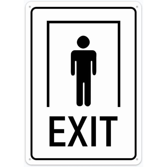(2-Pack) Metal Tin Sign Exit Symbol Sign Rustic Sign Home Outdoor Art Wall Decorations For Cafe Bar Kitchen 12X8 Inch