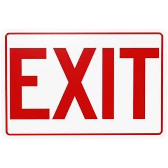 (2-Pack) Metal Tin Sign Exit Warning Sign, Exit Security Signs for Home Business Outdoor Indoor Road Yard Garage Street Wall Safety Caution Custom Decor 12 x 8 Inch