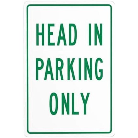 (2-Pack) Metal Tin Sign Head In Parking Only Warning Signs, Cautions Sign, Posted Signs, Perfect for Street Business and Home Wall Decor 8 x 12 Inch