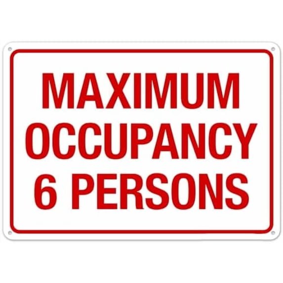 (2-Pack) Metal Tin Sign Maximum Occupancy Persons 6 Sign Pool Signs Metal Safety Sign NO.11425 Metal Safety Tin Sign 8x12 Inch - Clear Warning for Home & Business Use