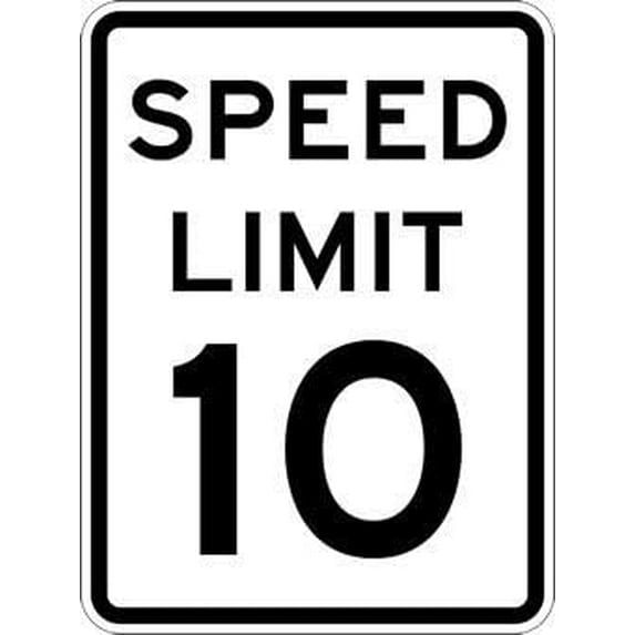 (2-Pack) Metal Tin Sign Metal Sign Sign 10 MPH Speed Limit Signs for Outdoor & Indoor 12" x 8"