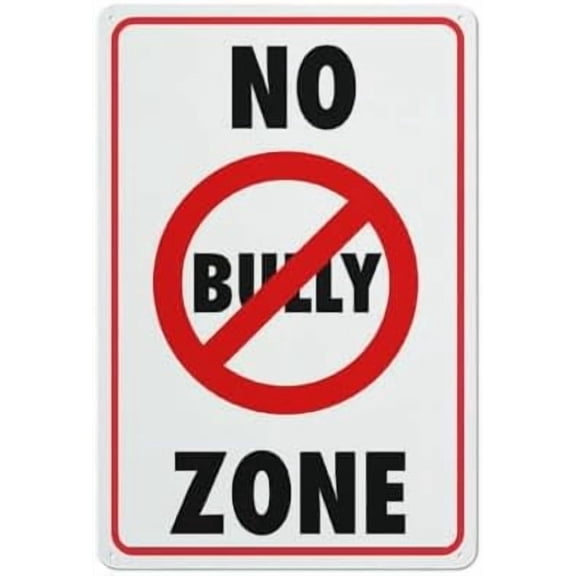 (2-Pack) Metal Tin Sign No Bully Zone Sign 12X8 Inch Sign Great For Garden And Yard Wall Decor