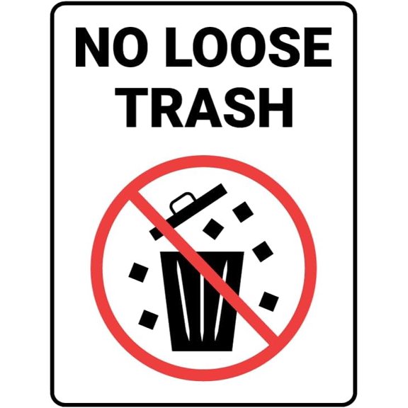 (2-Pack) Metal Tin Sign No Loose Trash Sign Metal Sign 8x12 Inch for Security Use