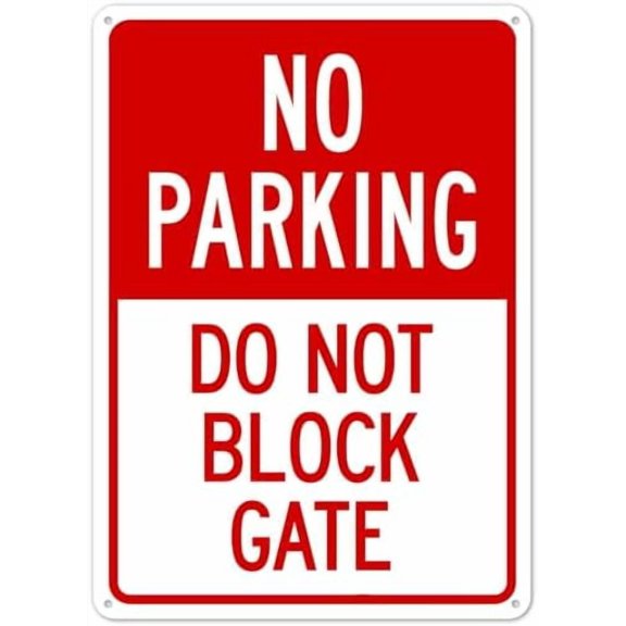 (2-Pack) Metal Tin Sign No Parking Do Not Block Gate Sign, Parking NO.15154 Sign 8x12 Inch - Clear Warning for Home & Business Use