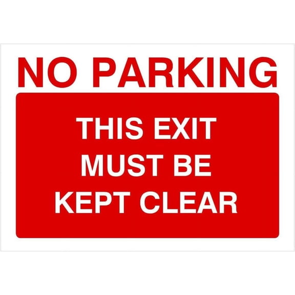 (2-Pack) Metal Tin Sign No Parking This Exit Must Be Kept Clear Sign - 8x12 Inch - Caution Safety Warning Security Indoor & Outdoor Home Office Work