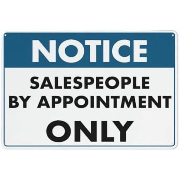 (2-Pack) Metal Tin Sign Notice Salespeople By Appointment Only Sign 12 X 8 Inch Rustproof Multicolor