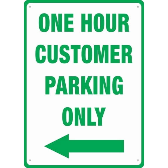 (2-Pack) Metal Tin Sign One Hour Customer Parking Only Left Arrow Sign 12X8 Inch Sign Great For Garden And Yard Wall Decor
