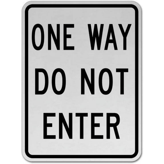 (2-Pack) Metal Tin Sign One Way Do Not Enter Sign - Safety and Warning Warehouse Signs Stickers