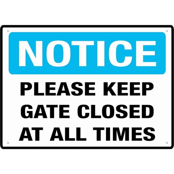 (2-Pack) Metal Tin Sign Please Keep Gate Closed At All Times Sign 8X12 Inch Rust Free Easy To Read & Sturdy Keep Out Outdoor Signs For Home Farm Yard