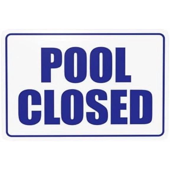 (2-Pack) Metal Tin Sign Pool Closed Warning Sign, Pool Signs for Home Business Outdoor Indoor Road Yard Garage Street Wall Caution Custom Decor 12 x 8 Inches