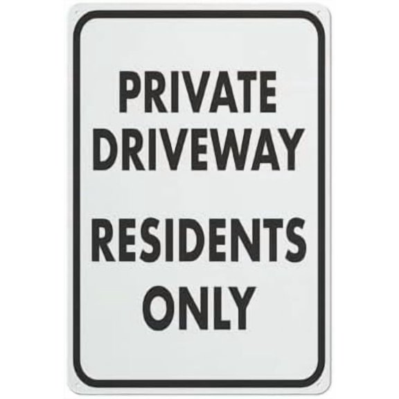 (2-Pack) Metal Tin Sign Private Driveway Residents Only Sign 8"X12" Rust Free Signs Outdoor, Sign For Home, Business, Yard