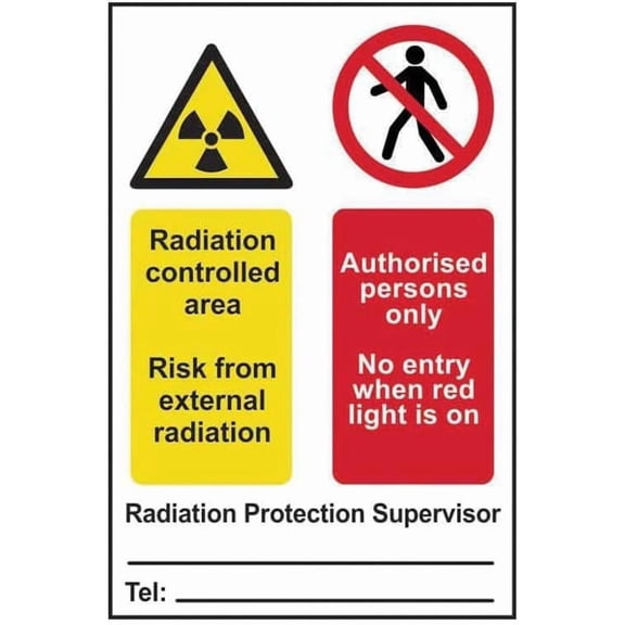 (2-Pack) Metal Tin Sign RADIATION CONTROLLED AREA AUTHORISED PERSONS ONLY Site Safety Sign 12x8 Inch Notice Danger Warning Caution for Outdoor & Indoor
