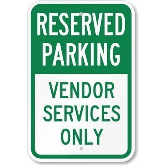 (2-Pack) Metal Tin Sign Reserved Parking - Vendor Services Only Sign, 8" X 12" inch