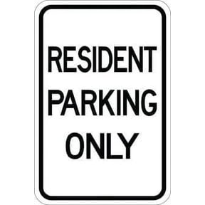 (2-Pack) Metal Tin Sign Resident Parking Only Sign - 8x12 Inch - Caution Safety Warning Security Indoor & Outdoor Home Office Work