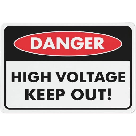 (2-Pack) Metal Tin Sign Sign Danger High Voltage Keep Out 8"x12" Outdoor Farm Yard