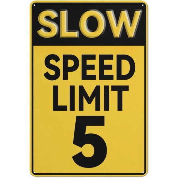 (2-Pack) Metal Tin Sign Sign Slow Speed Limit 10 Sign For Home Living Room Dorm Gym Wall Decor Idea Gifts For Family Friends 8X12 Inch