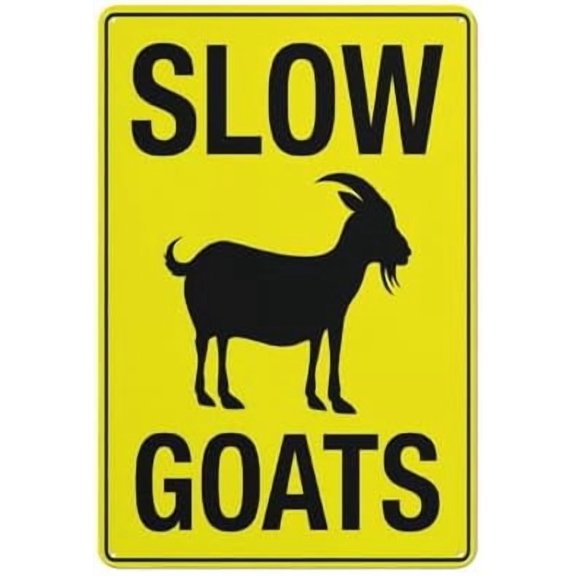 (2-Pack) Metal Tin Sign Slow Goats Sign 12X8 Signs Pre-Drilled Holes For Easy Mounting Indoor Or Outdoor Use For Fence Door Or Gate
