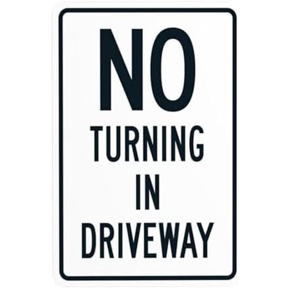 (2-Pack) Metal Tin Sign No Turning In Driveway Warning Sign, Driveway Security Metal Signs for Business Home Outdoor Indoor Road Yard Garage Street Wall Safety Caution Custom Decor 8 x 12 Inch