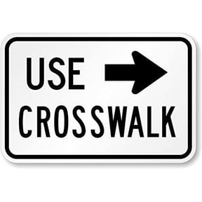 (2-Pack) Metal Tin Sign Use Crosswalk (right arrow) Sign, 8" x 12"