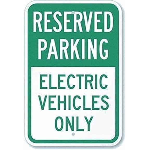 (2-Pack) Metal Tin Sign Warning Reserved Parking - Electric Vehicles Only Sign Road Sign Business Sign 8x12 Inches