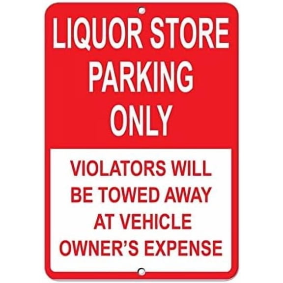 (2-Pack) Metal Tin Sign Warning Sign Liquor Store Parking Only Violators Towed at Owner'S Expense Sign Business Sign 12X8 Inches Aluminum Metal Tin Sign