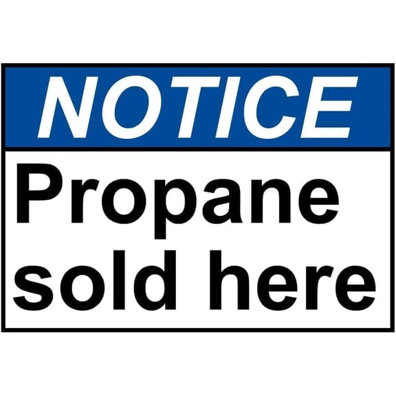 (2-Pack) Metal Tin Sign Warning Sign: Notice Propane Sold Here, Warning Sign; Gas Stations, Storage Areas 12x8 inch