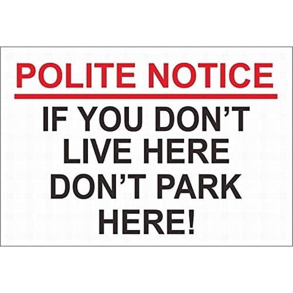 (2-Pack) Metal Tin Sign Warning Sign Polite Notice If You do not Live here Don't Park here - Residents Parking Sign Business Sign 12X8 Inches Metal Tin Sign