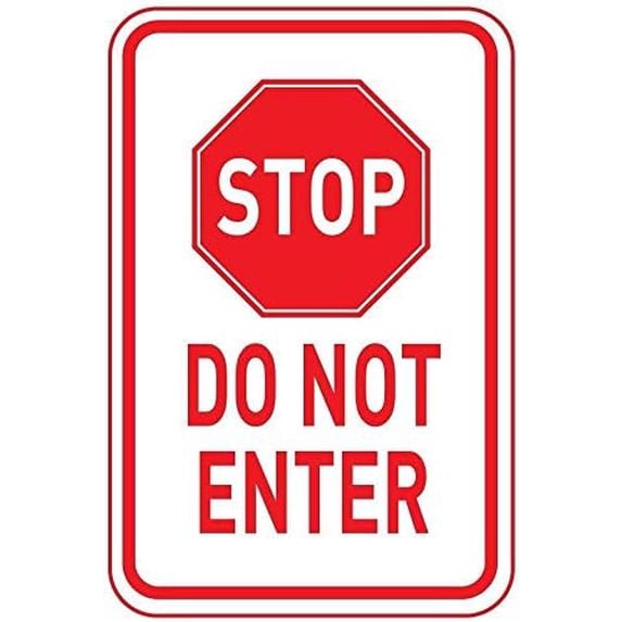 (2-Pack) Metal Tin Sign Warning Sign Stop Do Not Enter Sign Business Sign 12X8 Inches Aluminum Metal Tin Sign