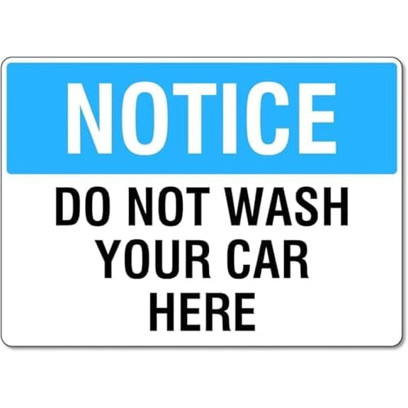 (2-Pack) Metal Tin Sign Warning Sign - Do Not Wash Your Car Here, Notice Sign , Durable Weatherproof, Vintage Style, for Apartments HOA Zones,12X8 Inch