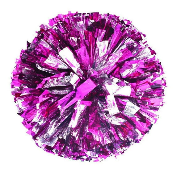 2 Pack Metallic Foil Cheerleader Pom Poms,Premium Cheerleader Pompoms Kit for Sports Party Dance Team Accessories