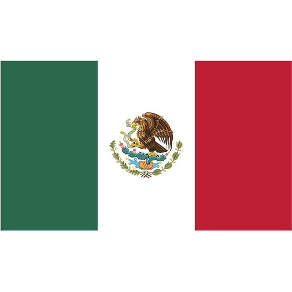 2-Pack Mexico Flag Decal Sticker | 5-Inches By 3-Inches | Laminated Vinyl Decal | PDS483