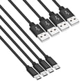 thumbnail image 1 of ROFAY 2' Male Micro USB to Male USB-A Cable, Black, 4 Pack, 1 of 6