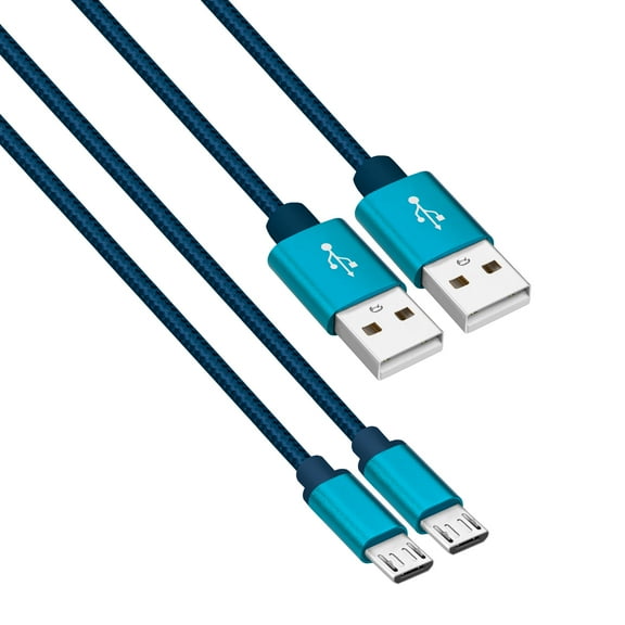 [2 Pack] Micro USB Cable 4FT, ROFAY USB A Male to Micro USB Sync Charging Android Phone Charger Cable Compatible with PS4, Galaxy S7 Edge/S7/S6,Note 5 4, Blue
