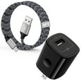 thumbnail image 1 of Micro USB Cable with Android Charger, Hootek 6FT USB A to micro cable High Speed Fast Charging Cable, usb cable micro with USB Wall Charger Fast Charger Adapter Plug, android charger block, Black, 1 of 8
