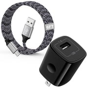 Micro USB Cable with Android Charger, Hootek 6FT USB A to micro cable High Speed Fast Charging Cable, usb cable micro with USB Wall Charger Fast Charger Adapter Plug, android charger block, Black