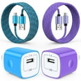 thumbnail image 1 of 2 Pack Micro USB Cable with Android Charger, Hootek 6FT USB A to micro cable High Speed Fast Charging Cable, usb cable micro with USB Wall Charger Fast Charger Adapter Plug, android charger block, 1 of 7