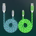 thumbnail image 1 of 2 Pack Micro USB Cable Android Charger, Led Light Up Glowing Micro USB Fast Charging Cord for Android and Other Micro USB Devices(3.3ft,Green&Colorful), 1 of 5