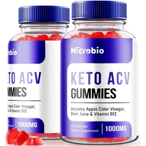 (2 Pack) MicroBio Keto ACV Gummies, Official Keto + ACV Supplement, MicroBio KetoACV, Keto Plus ACV Gummy, All Natural Micro Bio, Apple Cider VInegar AVC Reviews (120 Gummies)