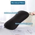 thumbnail image 1 of 2 Pack Microbead Neck Pillow 15 x 7.8 x 2'' Bone Headrest Sleeping Microbead Pillows Soft Cushion Comfortable Support Bolster for Adults Back Sleeping Sofa Bed Travel Home,(Black, Violet), 1 of 4