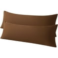 thumbnail image 1 of 2 Pack Microfiber Body Pillowcases Set, Soft and Cozy Long Pillows Covers, (Body pillow not included), 20" x 54", Coffee, 1 of 5