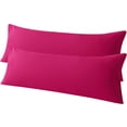 thumbnail image 1 of 2 Pack Microfiber Body Pillowcases Set, Soft and Cozy Long Pillows Covers, (Body pillow not included), 20" x 54", Magenta, 1 of 5