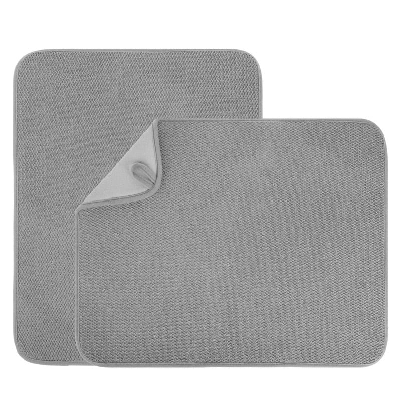 2 Pack Microfiber Dish Drying Mat (16×12 Inch) – Ultra Absorbent Dish ...